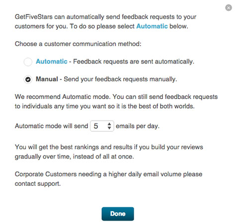 Customer Email Settings